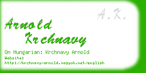 arnold krchnavy business card